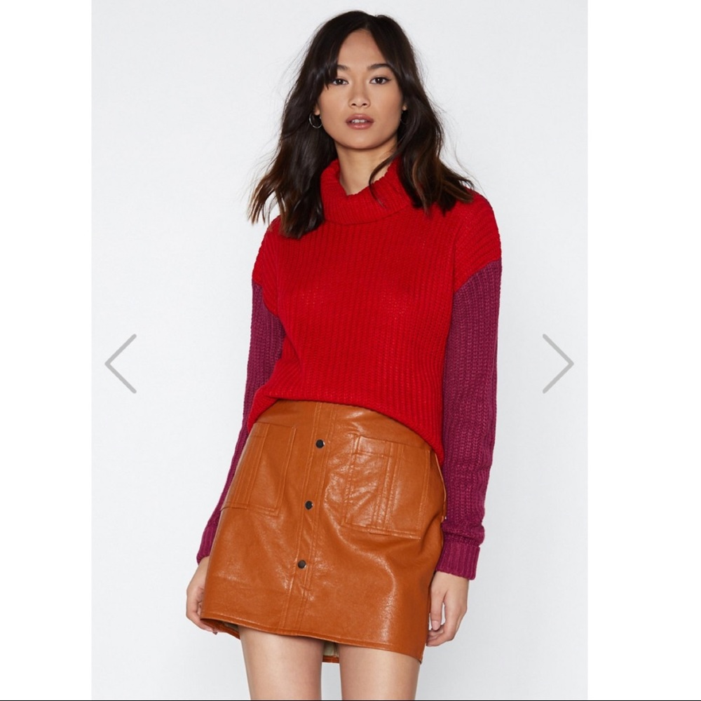Contrast Sleeve Sweater